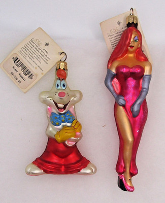Christopher Radko 1999 Disney Roger Rabbit and Jessica Rabbit with Box