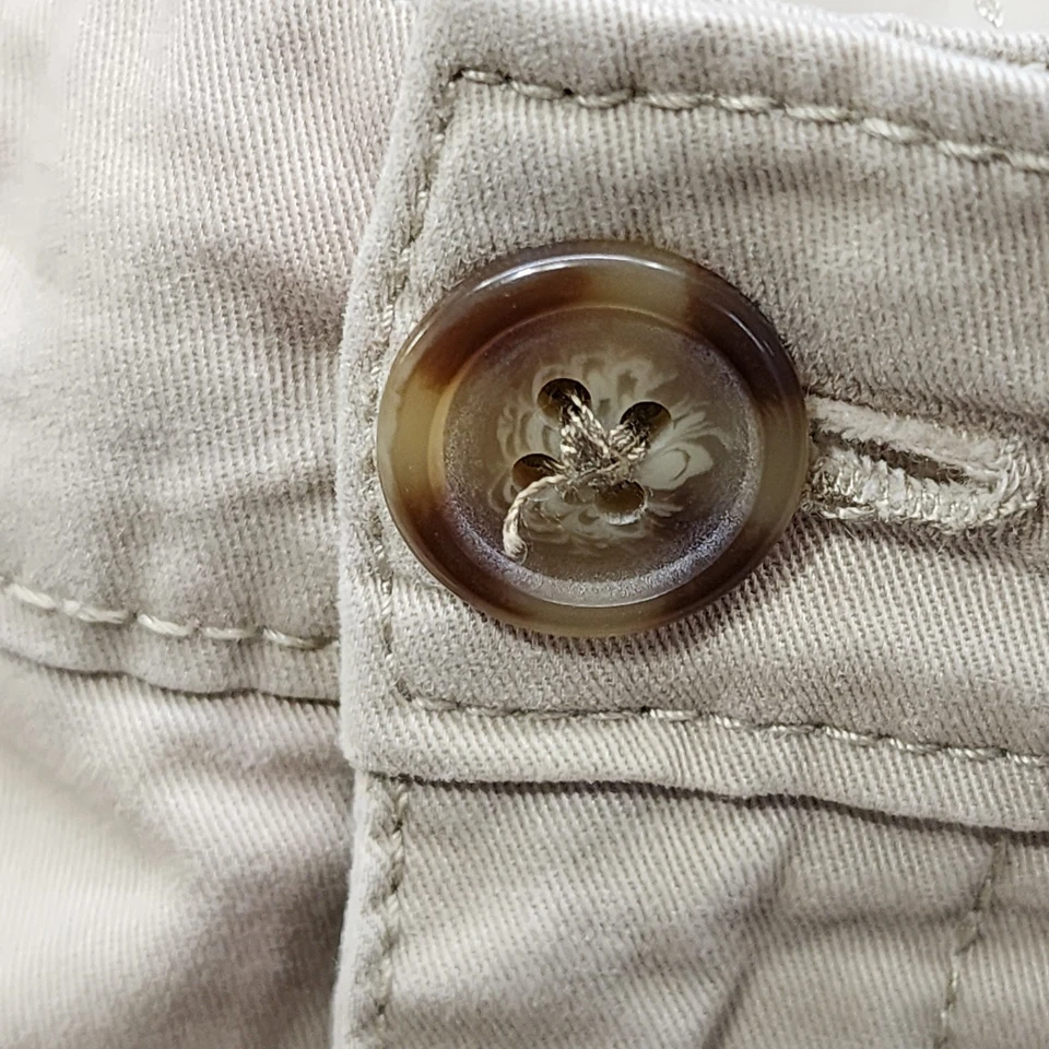 Old Navy Pants Womens 12 SHORT Tan Rolled Oats Perfect Khaki Flirt Stretch - Image 2 of 4