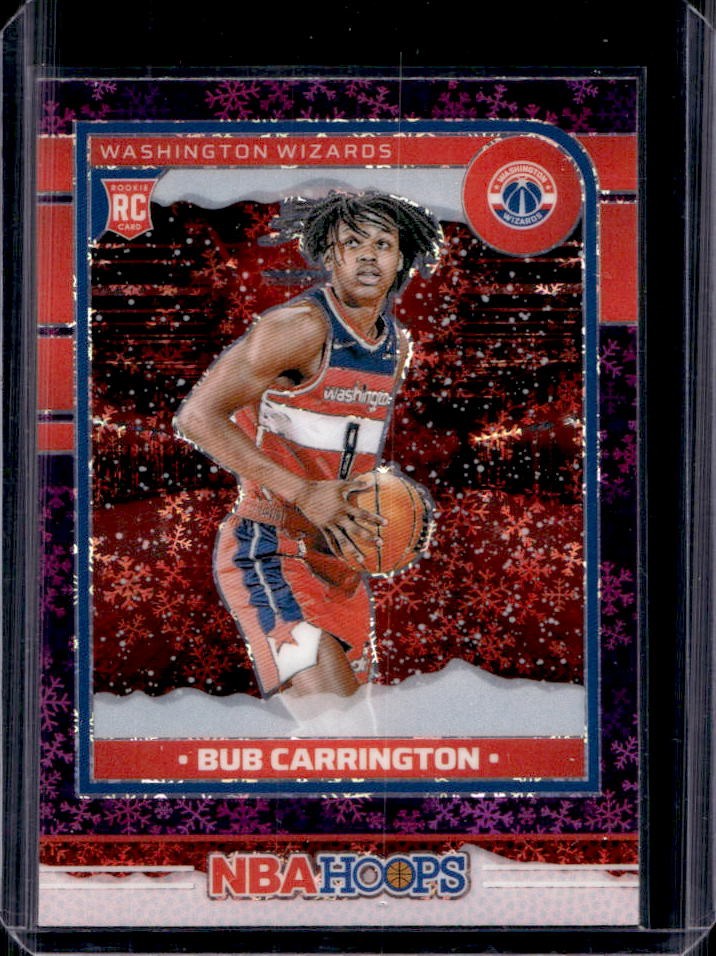 2024-25 Panini Hoops Bub Carrington RC Purple Winter Rookie #244 Wizards