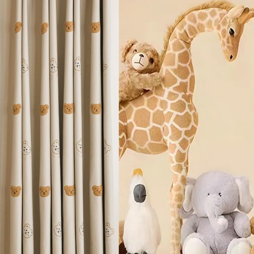 Cartoon Bären Kinder Verdunkelungsvorhänge für Babys Schlafzimmer Wohnzimmer Öse Top... - Bild 3 von 7