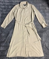 DKNY Slip Dress Earthy - Khaki/tan Lace Trim Minimalist Size 14