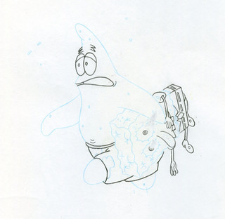 JH2 344 SPONGEBOB SQUAREPANTS Orig Season 1 Production Drawing "TEA AT TREEDOME"