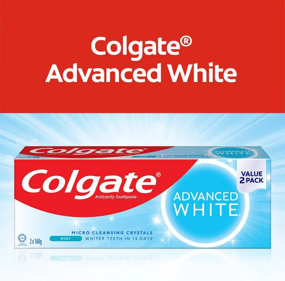 Colgate Advanced White Cavity Protection 160g x 6 Fresh Cool Mint - Image 2 of 4
