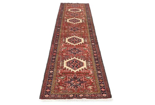Vintage Tribal Geometric Red Oriental Runner Rug Kitchen Hallway 2'5 X 9'9ft - Picture 2 of 11
