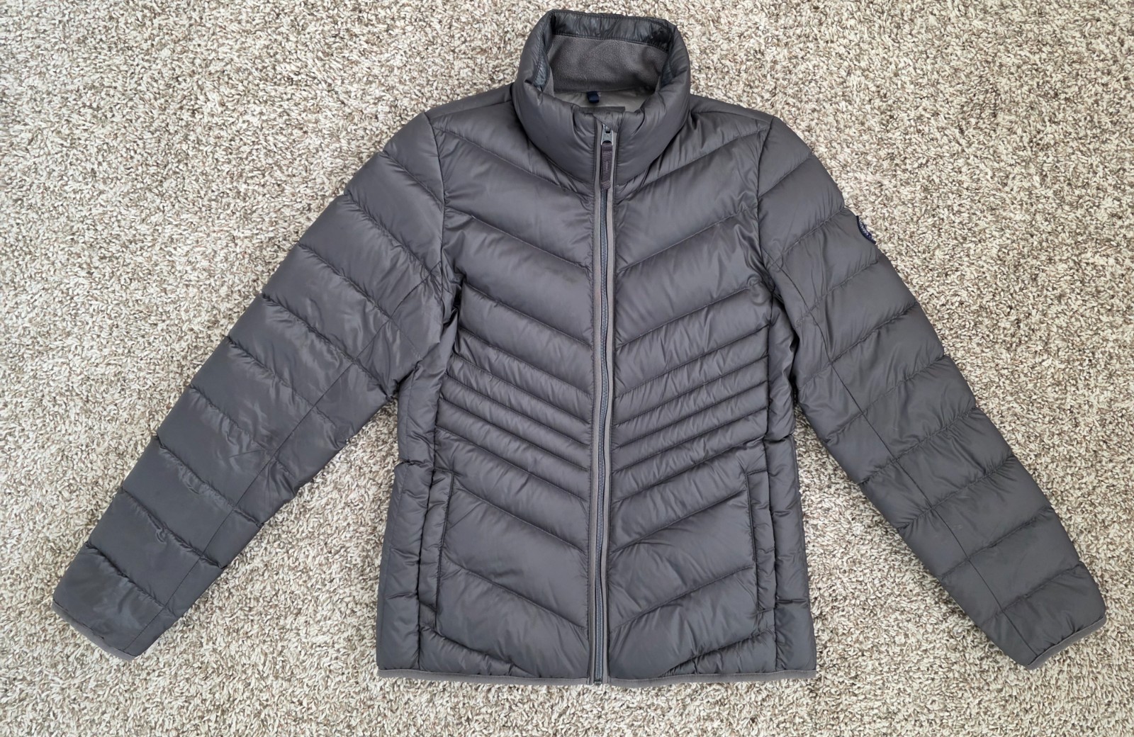 Abercrombie packable down puffer jacket dark gray… - image 1