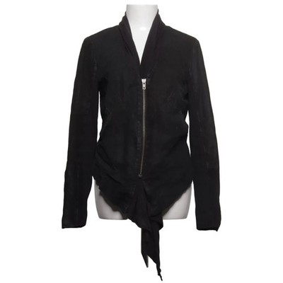 Ichi, Lederjacke, Damen, Größe: L, Schwarz, Baumwolle/Leder, Einfarbig #0Aa