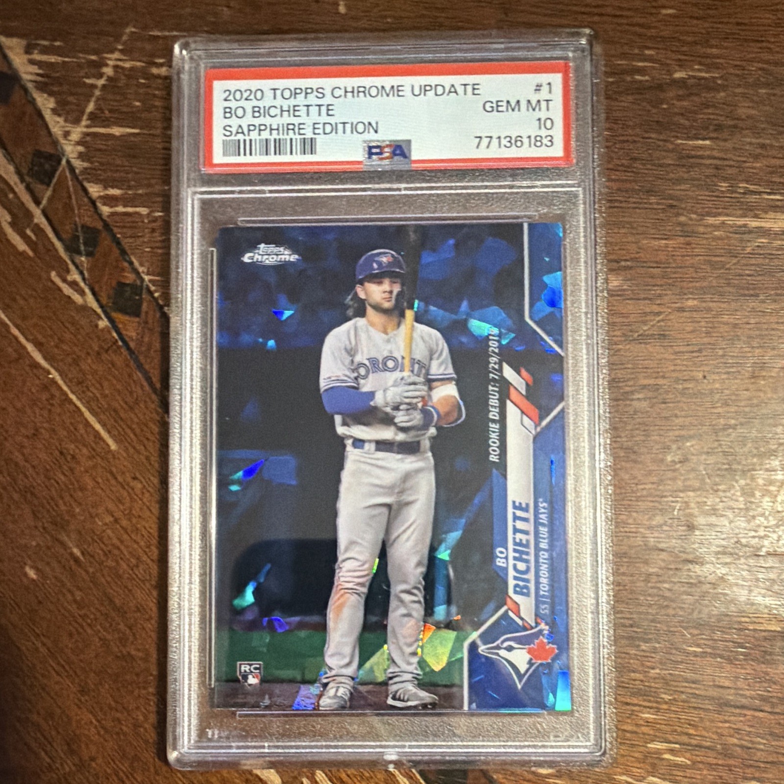 Topps 2020 Chrome Update Sapphire Bo Bichette Rookie Debut #U-1 PSA 10
