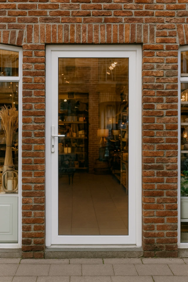 Kunststoff Nebeneingangstür Nebentür Haustür Seitentür Glas Weiß innenöffnend - Bild 4 von 4