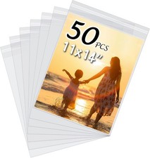 50 Pack Acid-Free Crystal Clear Sleeves for 11x14 Art Prints