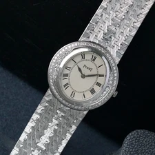 Piaget Vintage Diamonds & 18k White Gold Bracelet Manual Wind 28mm 1970s