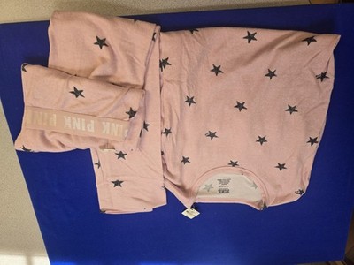 Victorias Secret Pink Cozy New W/tags Pant Leggings / Top Pajama Stars SMALL SET