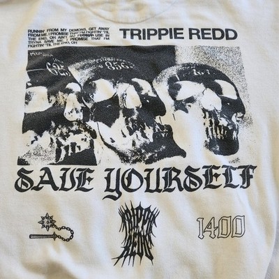 Trippie Redd 1400 Save Yourself 2018 Life's A Trip Tour Hoodie White Sz Large 
