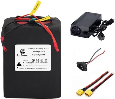 BtrPower 48V b_ike Battery Lit/hium LiFePO4 18Ah for B_ike Sc_ooter 1000W Motor