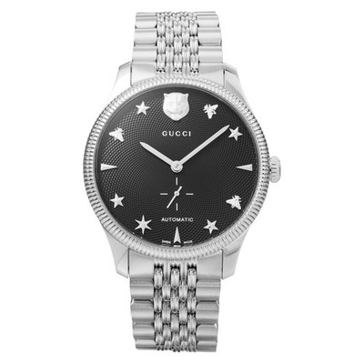 Unbenutzte GUCCI G-Timeless YA126353 Schwarz Edelstahl Herrenuhr in Box