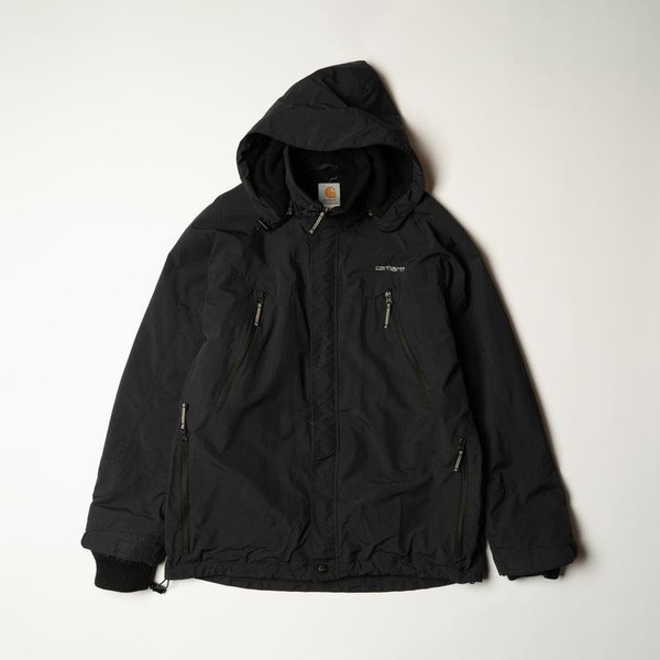 Men Carhartt Jacket Black Fleece Nylon 42 / XL /