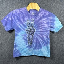 Tie Dye Robot Peace Sign Graphic T Shirt Music is My Nature XXL 18