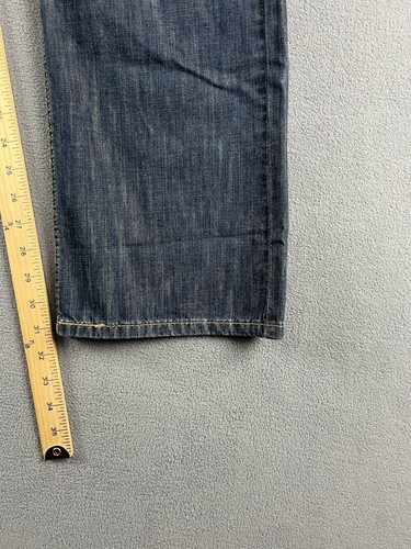 Levis 527 Jeans Mens 34X32 Blue Denim Bootcut Darn Wash Casual Cowboy Western - Picture 12 of 14