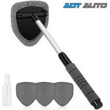 4 Pads Gray Extendable Car Windshield Cleaner Tool Window Glass Wiper Brush