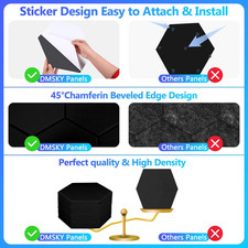 18 Pack Acoustic Panels-12"X10"X 0.4" Self-Adhesive Soundproof Wall Panels Hi...