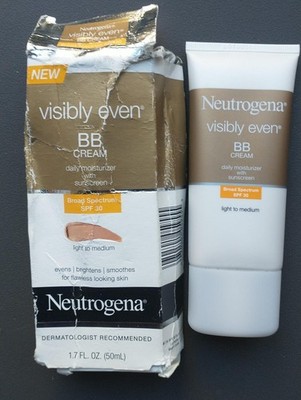 Neutrogena Visibly Even BB Cream Daily Moisturizer Light-Medium 1.7oz READ Desc