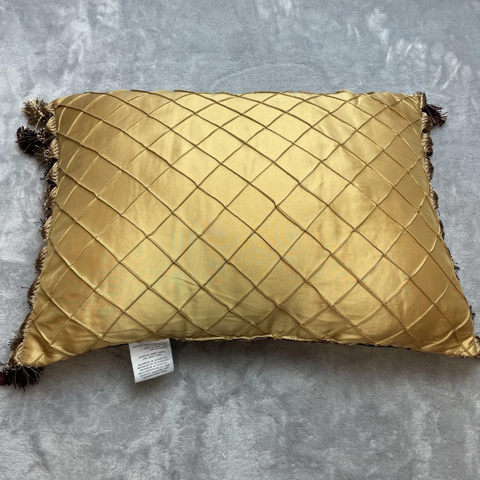 Almohada Boudoir Vintage Croscill Imperial Emperatriz Borgoña Oro Relleno Ornamentado Foto 2 de 4