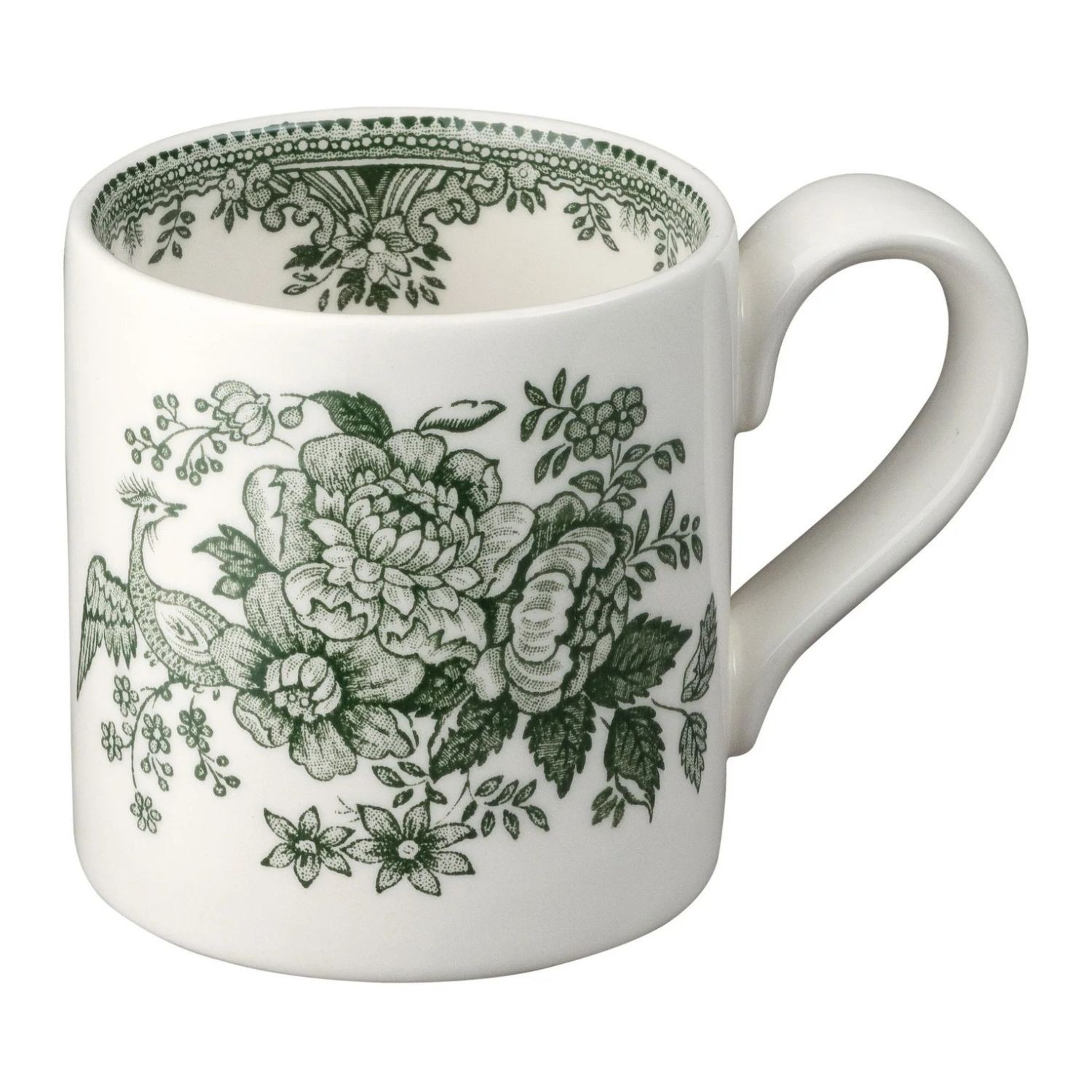 Mug: 1 x 284ml Burleigh Green Asiatic Pheasants, Half Pint Mug, Ceramic