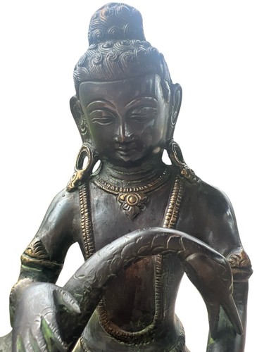 Arte asiático de bronce Buda Guatama Siddhartha cisne lactante escultura pátina envejecida - Imagen 18 de 20