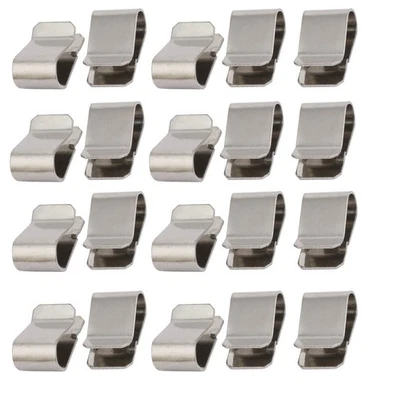 UXCELL 20pcs Stainless Steel Spring U Clip Equipment Fastener Silver Tone 21.4mmx12mm