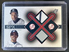 2001 UD Rookie Bernie Williams Reggie Jackson SPx Winning Duos Jersey #BW-RJ