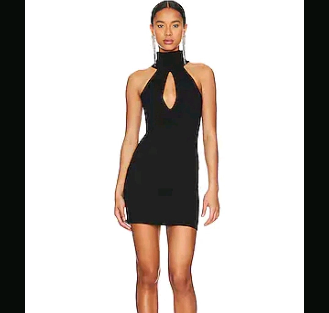 Gauge81 Black Maioris Roll Neck Mini Dress XS Bodycon LBD Party Cocktail
