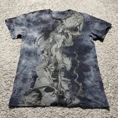 Vintage Y2k Iron Fist Witchblade T Shirt Grey All Over Small Grunge Comic Rare