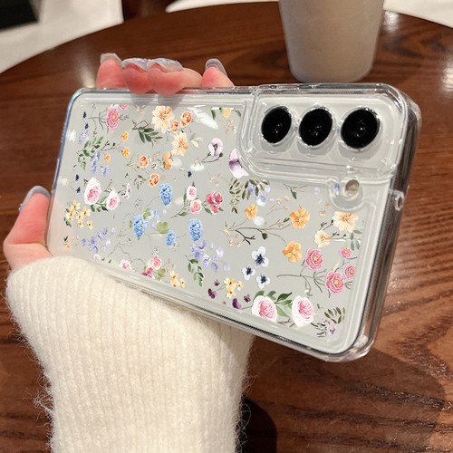 For Samsung A17 A16 A15 A56 A55 S25 S24 S23 Flower Pattern Clear Soft Case Cover - Picture 14 of 18