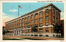 FLINT, MICHIGAN POSTCARD 1941 Office Building, Buick Motor Co.
