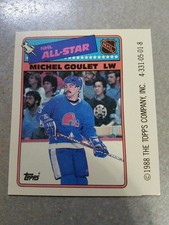 Michel Goulet Quebec Nordiques 1988-89 Topps All-Star Stickers WHITE STRIP