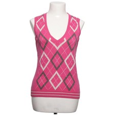 ESPRIT, Pullunder, Größe: M, Pink, Baumwolle, Karo, Feinstrick, Damen #ViH