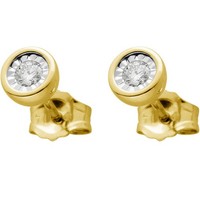SolitäR Ohrstecker Gold 585 14K Natur Diamanten 0.10Ct
