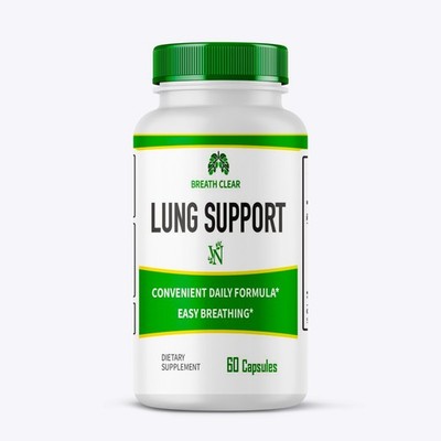 Breath Clear Lung Support Dietary Supplement 60 Capsules 1 Bottle Breathe Clear