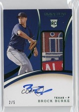 2020 Panini Immaculate Rookie Green 2/5 Brock Burke #160 Patch Auto 7xr