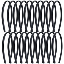 20 Pack Black Plastic Headbands with Teeth for DIY Crafts Hair Accessories