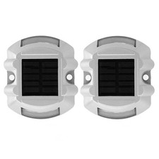 2x 6 LED Solar Road Stud Lights Ground Garden Lawn Deck Pathway Outdoor Wate NEW