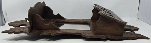 Vintage Chippendale Mirror w Cut Rococo Scrollwork & Storage Compartment Wood 2' - Picture 4 of 12