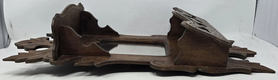 Espejo Chippendale vintage con desplazamiento rococó cortado y compartimento de almacenamiento madera 2' Foto 4 de 4