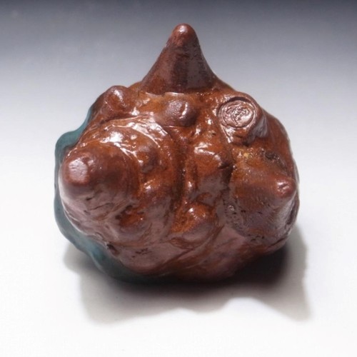 RM05 Japanische Deckelauflage, Futaoki, Kyo Ware mit signierter Holzkiste, Turban Schale - Bild 2 von 11