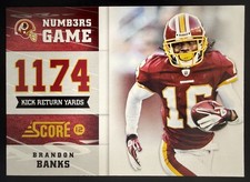 2012 Score Numbers Game BRANDON BANKS #13 Washington Redskins