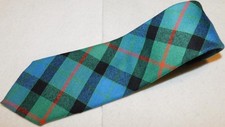 INGLES BUCHAN MADE IN SCOTLAND GREEN/BLUE/ORANGE PLAID WOOL TIE - DESIGNER TIES.
