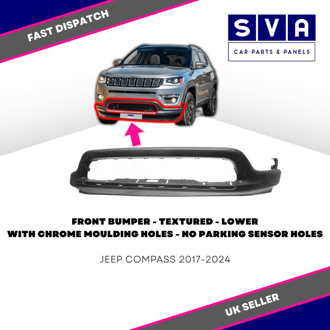 Jeep Compass 2017-2024 Front Bumper Textured Lower For Chrome Insurance Approved