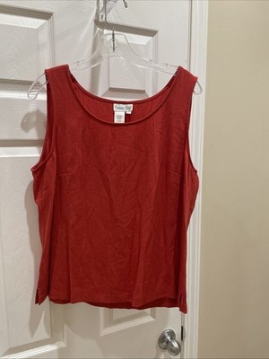 Coldwater Creek Sz L Stretch Tank Top Blouse Sleeveless Gorgeous Red Top