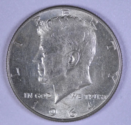 1964-P "Kennedy" Half-Dollar SILVER Coin, Almost Uncirculated Condition