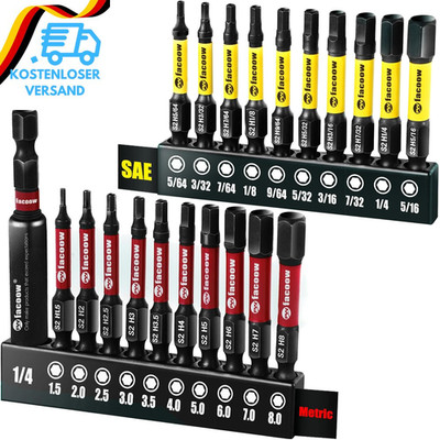 Sechskant-Bit-Satz, S2 Legierter Stahl Mit Magnetischen Spitzen, 1/4 Sechskant-S