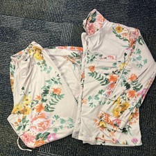 Flora Pink Floral Pajamas Size Small Very Soft 2 Piece Set Button Up